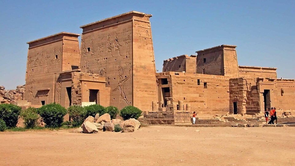 philae temple dedicated to the goddess isis egypt